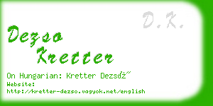 dezso kretter business card